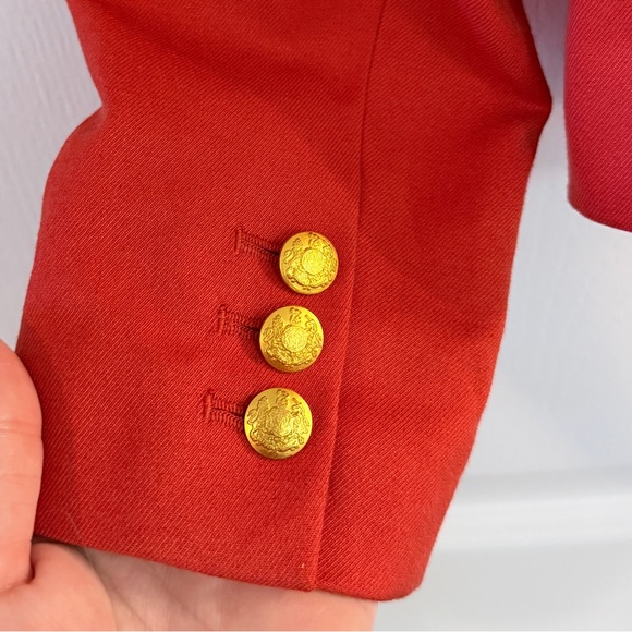 NWT Banana Republic Bright Red Blazer with Gold Buttons - Women’s 4 - Picture 5 of 7